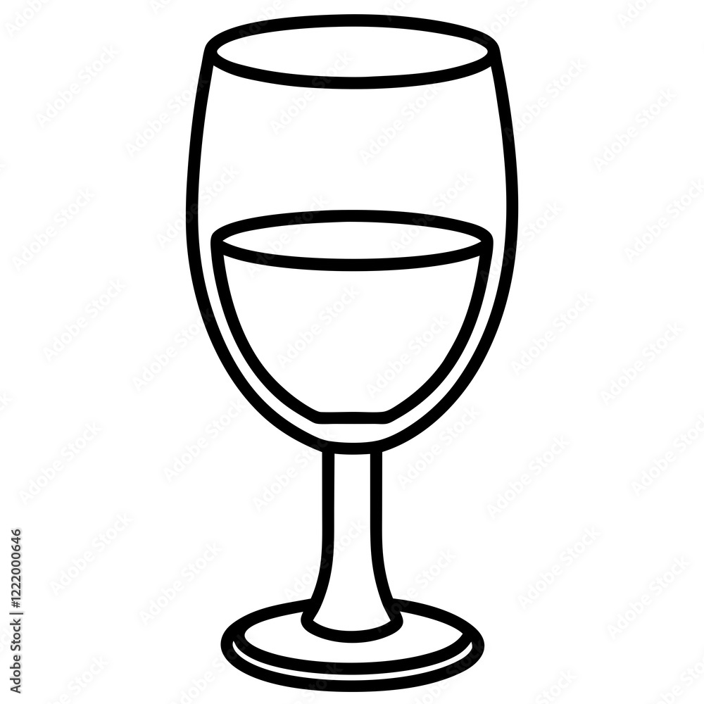 Simple Wine Glass Line Art Simple Wine Glass Line Art
