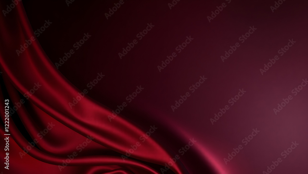 Obraz premium Elegant Burgundy and Crimson Abstract Background with Silk Satin Velvet Fabric