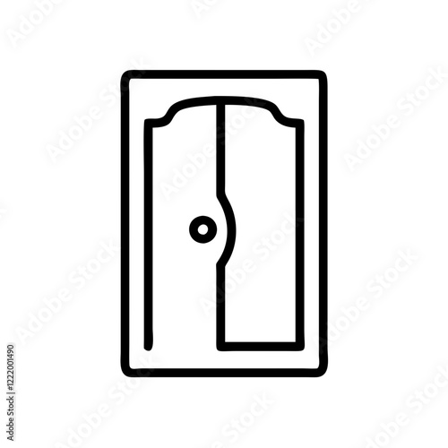 Door icon in black and white outline style