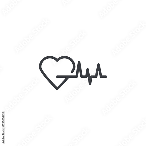 Heart beat line icon