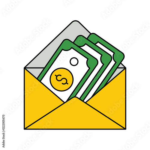 Bribe color line  icon with white background vector stock illustration