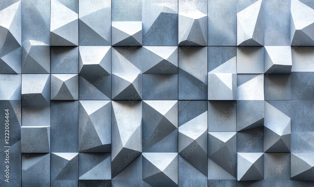 Abstract Metallic Silver Cubes Wall Background: Modern 3D Geometric Pattern with Textured Reflective Surfaces for Design Inspiration and Architectural Concepts, Generative AI Abstract Metallic Silver Cubes Wall Background: Modern 3D Geometric Pattern with Textured Reflective Surfaces for Design Inspiration and Architectural Concepts, Generative AI