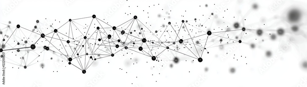 A monochromatic abstract design featuring interconnected dots and lines, representing networks or data flow in a digital context. A monochromatic abstract design featuring interconnected dots and lines, representing networks or data flow in a digital context.