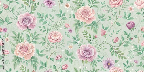 Wallpaper Mural Elegant Pastel Floral Seamless Pattern Design for Fabric and Wallpaper Torontodigital.ca