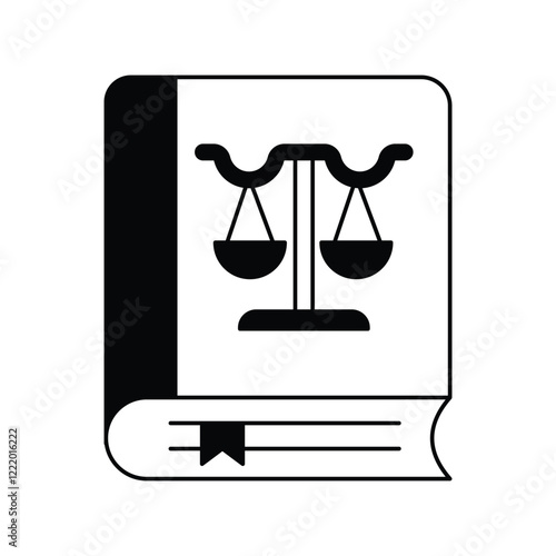 law glyph  icon with white background vector stock illustration