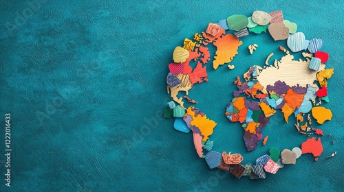 Speech bubbles in different languages surrounding a radiant globe