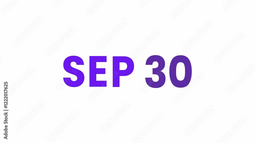 30th September calendar icon animation. Alpha matte with transparent background 4K resolution. 30th September calendar icon animation. Alpha matte with transparent background 4K resolution.
