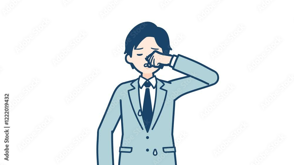Biz man_Sad and crying_with alpha channel Biz man_Sad and crying_with alpha channel