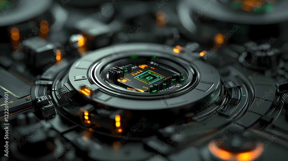 Glowing power nodes in a futuristic 3D the advanced technology and infrastructure of a cutting edge energy system  The luminous nodes create an abstract