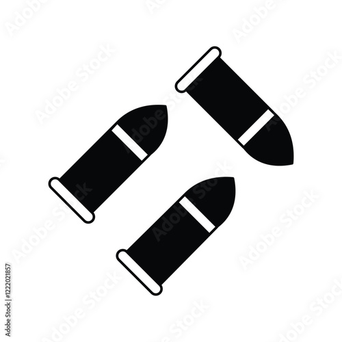 bullet glyph  icon with white background vector stock illustration