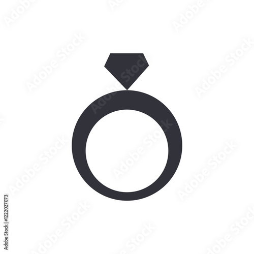 Diamond ring solid icons, minimalist vector illustration ,simple transparent graphic element .Isolated on white background