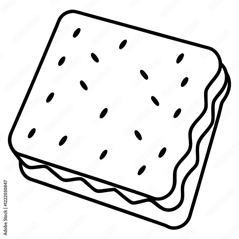 Pop Tart Minimal Line Art