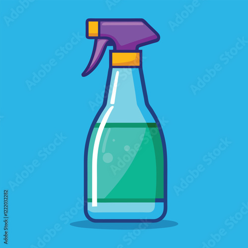 blue spray bottle with green liquid