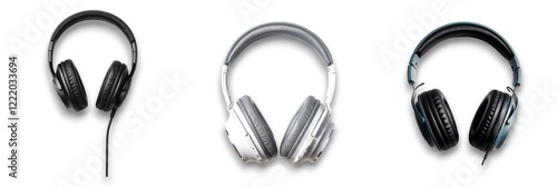 Stylish headphones on a transparent background, perfect for audio enthusiasts