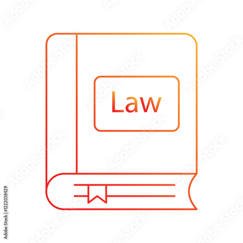 Law  gradient  icon with white background vector stock illustration