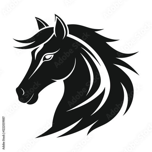 horse head vector art work illustration