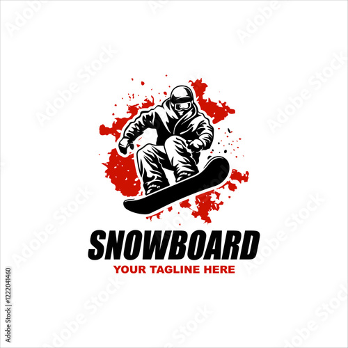 snowboard logo badge design illustration for t shirt poster patch sticker