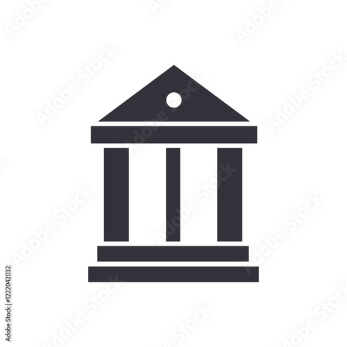 Bank building solid icons, minimalist vector illustration ,simple transparent graphic element .Isolated on white background