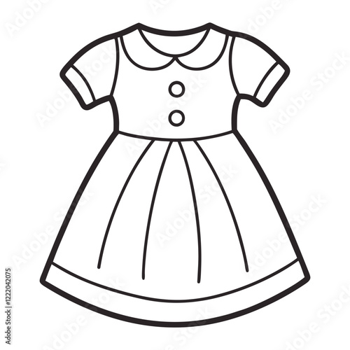 vector illustration of a dress with a hat