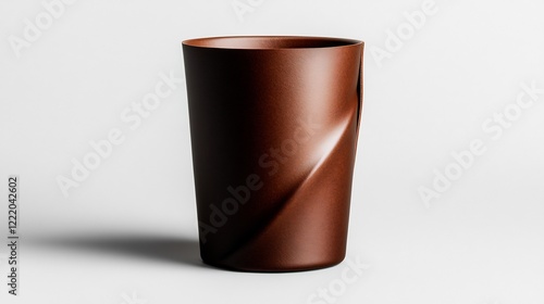 Elegant Twisted Brown Cup: A Study in Form and Texture