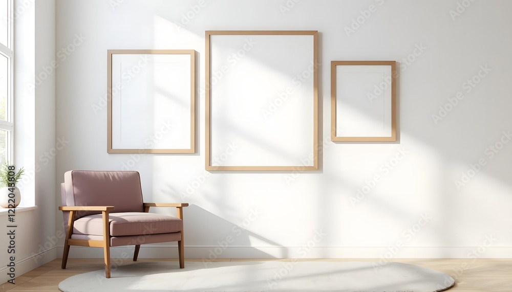 Minimalist Living Room Mockup with Blank Frames and Sofa Minimalist Living Room Mockup with Blank Frames and Sofa