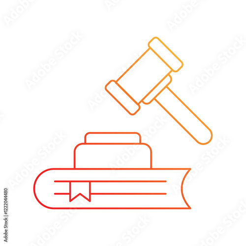 Law  gradient  icon with white background vector stock illustration