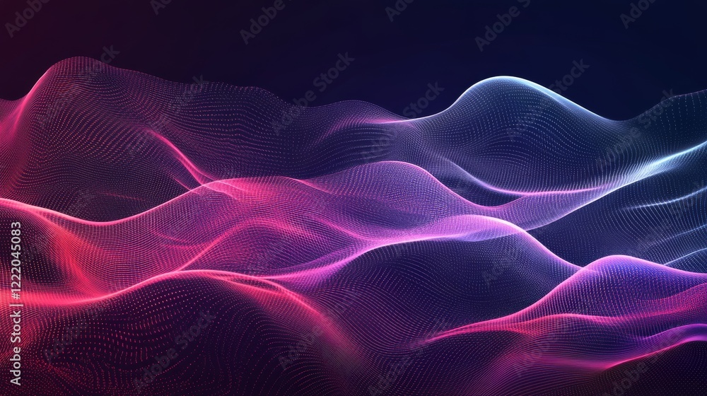 Obraz premium Abstract technology background with lines and dots connecting digital data, big data concept and data visualization
