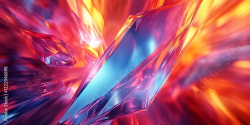 Abstract colorful prisms, dynamic design, 3d render, Generative AI
