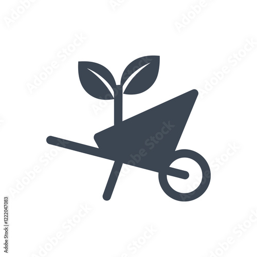 Wheelbarrow Leaves Growth Icon