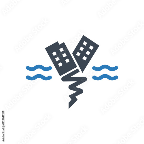 Collapsed Buildings Earthquake Icon