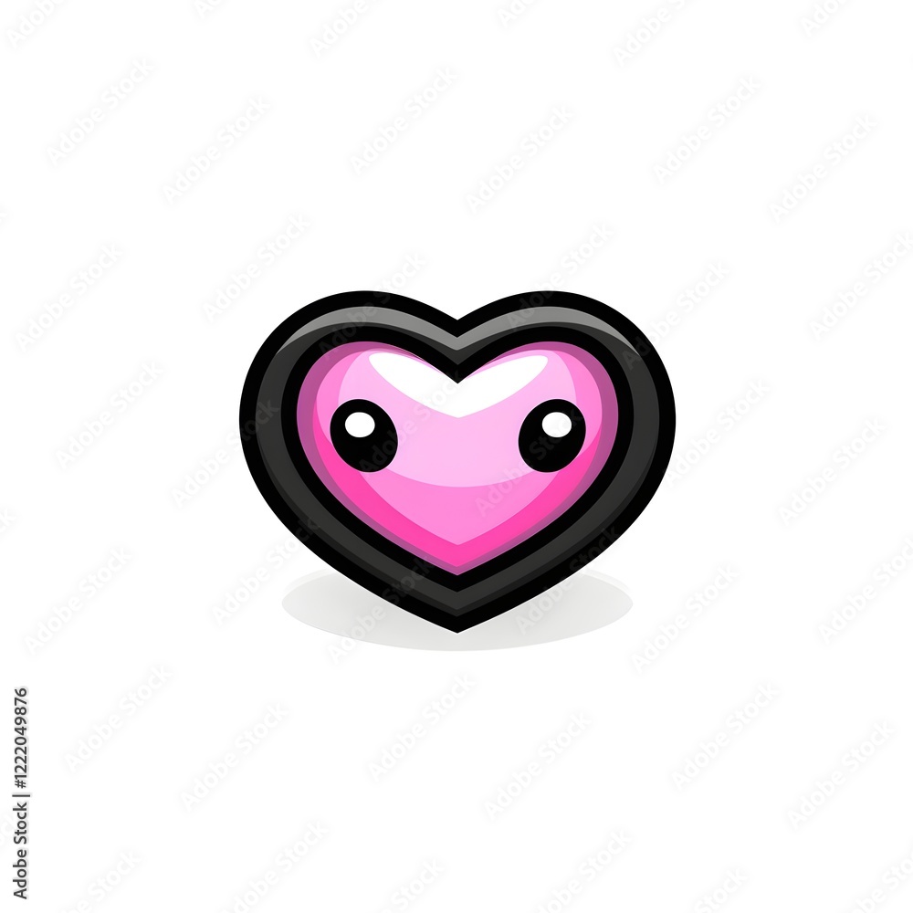 Cute Pink Heart Icon on White Background for eCommerce Design Cute Pink Heart Icon on White Background for eCommerce Design