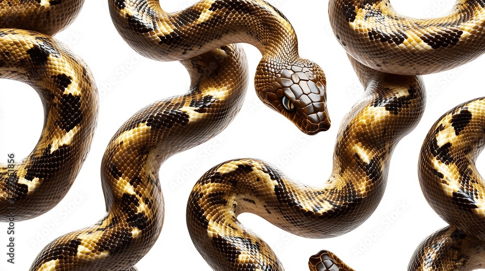 Fototapeta premium Serpentine Symphony: A Close-Up of Elegant Snakes