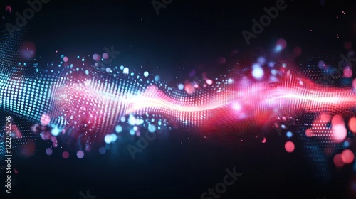 Abstract Colorful Wave of Glowing Particles
