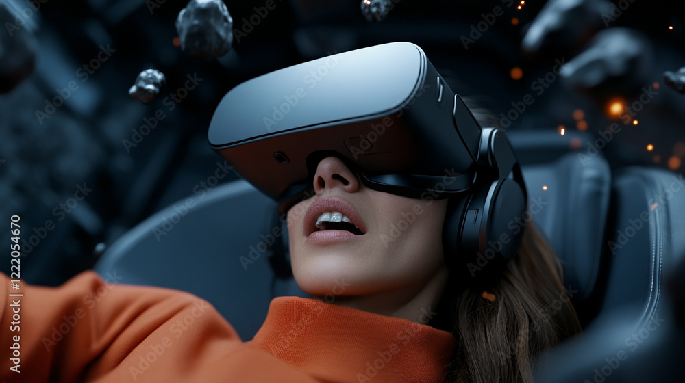 Immersed in high-tech virtual reality Immersed in high-tech virtual reality
