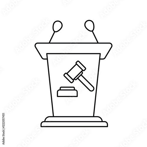 Tribune line  icon with white background vector stock illustration