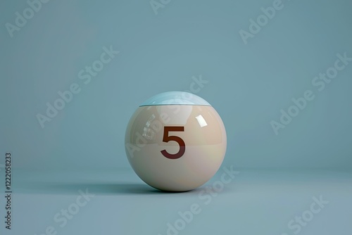 High Detail Picture of a Small Round Object with a Number 5 on it photo