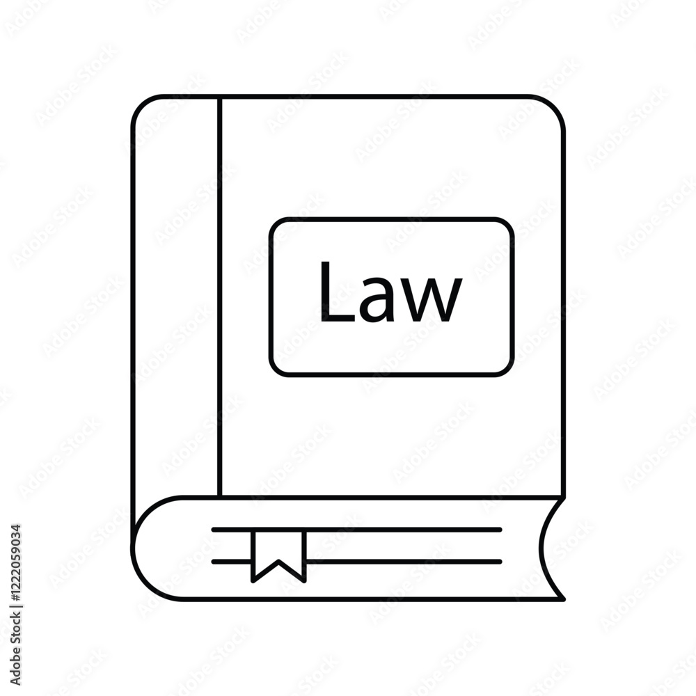 Law line icon with white background vector stock illustration Law line icon with white background vector stock illustration