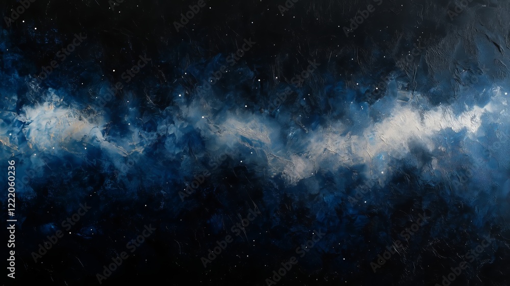 Fototapeta premium Blue and White Galaxy: Abstract Cosmic Background - made with Generative AI