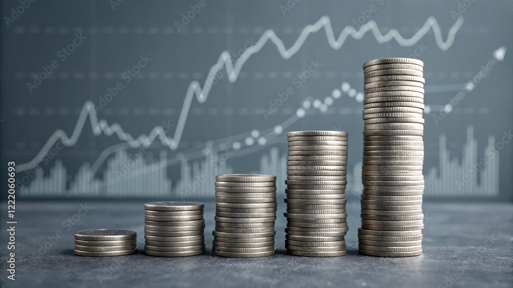 Stock market trading chart on tech background Stock market trading chart on tech background