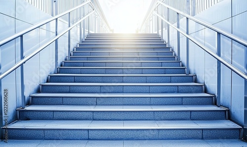 Bright future  ascending stairs  modern architecture  urban setting  success concept