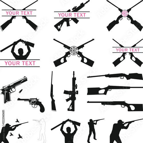 Male Trapshooting SVG File, Shooting gun Silhouette, Hunting and Shooting, Skeet Shooting, Sporting Clay Personal and Commercial Use Cricut Silhouette
