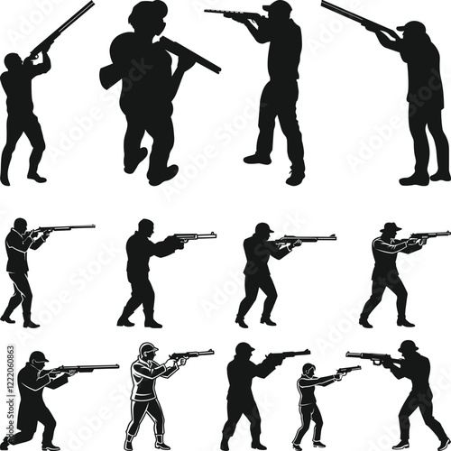 Male Trapshooting SVG File, Shooting Silhouette, Hunting and Shooting, Skeet Shooting, Sporting Clay Personal and Commercial Use Cricut Silhouette