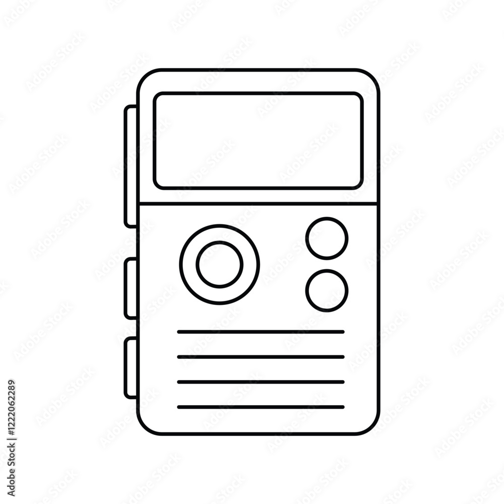 Dictaphone line icon with white background vector stock illustration Dictaphone line icon with white background vector stock illustration