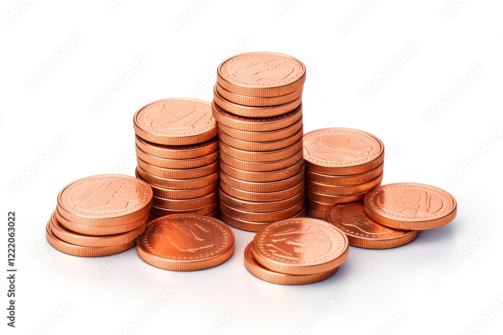 Money coin white background earthenware.