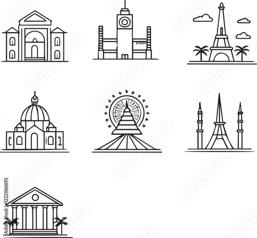 silhouette Basic Icon Set Line Series icons White Background