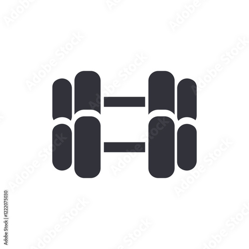 Barbell solid icons, minimalist vector illustration ,simple transparent graphic element .Isolated on white background