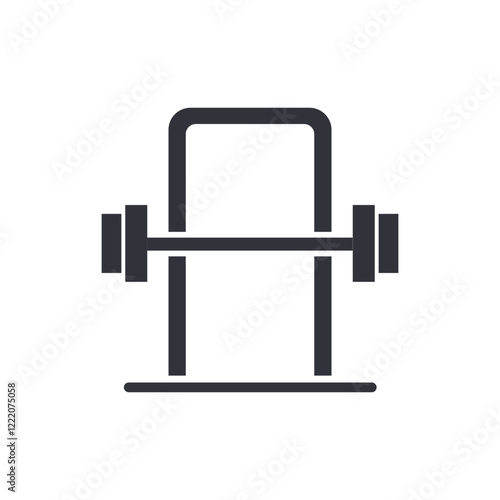 Barbell solid icons, minimalist vector illustration ,simple transparent graphic element .Isolated on white background