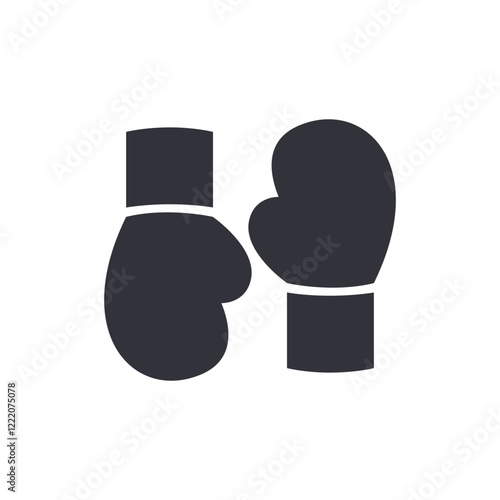 Boxing gloves solid icons, minimalist vector illustration ,simple transparent graphic element .Isolated on white background