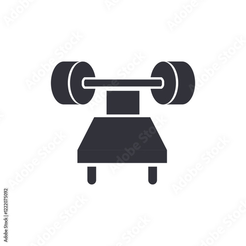 Bench press solid icons, minimalist vector illustration ,simple transparent graphic element .Isolated on white background