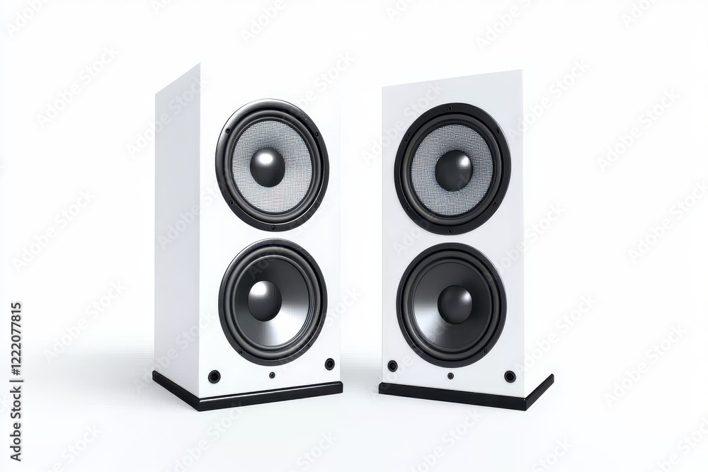 3D External Speaker System Isolated and White Background 3D External Speaker System Isolated and White Background